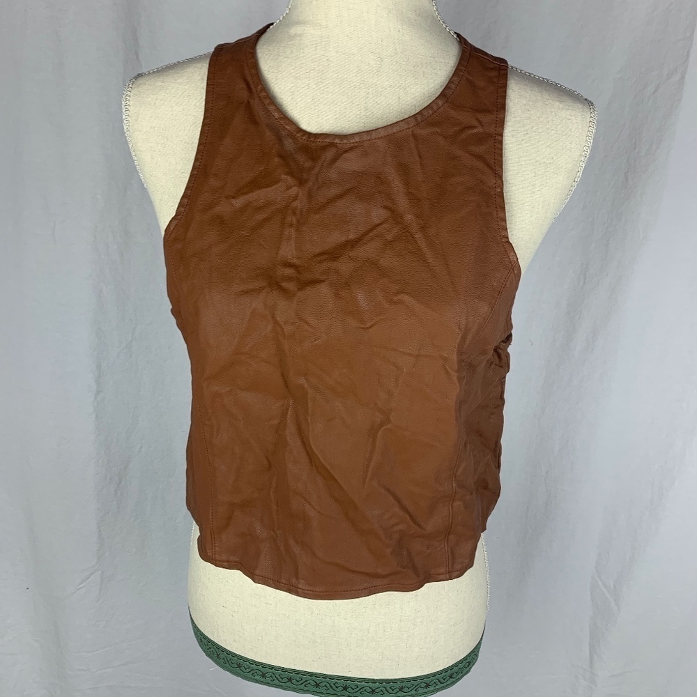 Faux Leather Top